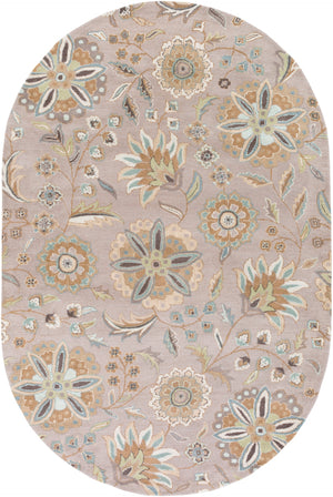 Athena ATH-5127 Cottage Wool Rug ATH5127-69OV Sky Blue, Camel, Tan, Dark Green, Sage, Beige, Taupe 100% Wool 6' x 9' Oval