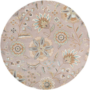 Athena ATH-5127 Cottage Wool Rug ATH5127-99RD Sky Blue, Camel, Tan, Dark Green, Sage, Beige, Taupe 100% Wool 9'9" Round