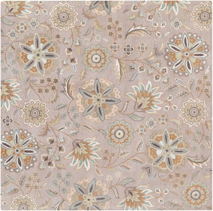 Athena ATH-5127 Cottage Wool Rug ATH5127-99SQ Sky Blue, Camel, Tan, Dark Green, Sage, Beige, Taupe 100% Wool 9'9" Square