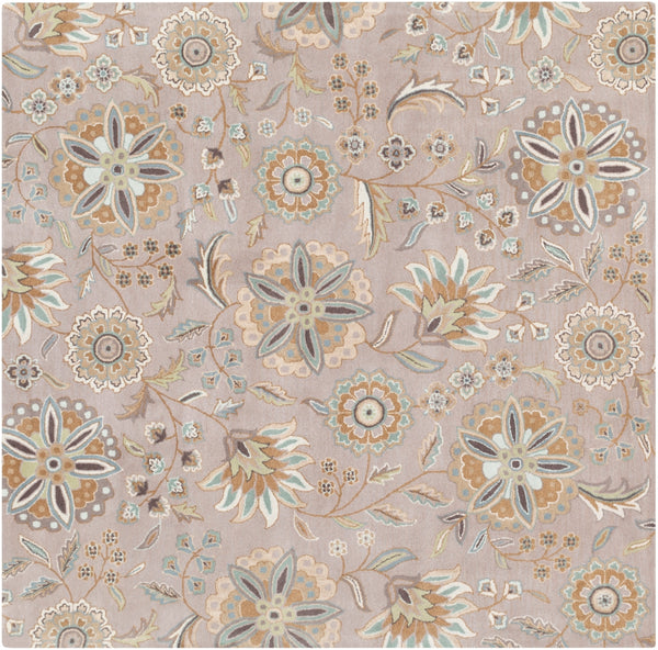 Athena ATH-5127 Cottage Wool Rug ATH5127-99SQ Sky Blue, Camel, Tan, Dark Green, Sage, Beige, Taupe 100% Wool 9'9" Square