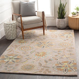 Athena ATH-5127 Cottage Wool Rug ATH5127-99SQ Sky Blue, Camel, Tan, Dark Green, Sage, Beige, Taupe 100% Wool 9'9" Square