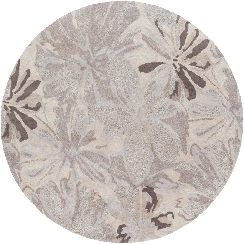 Athena ATH-5135 Modern Wool Rug ATH5135-99RD Taupe, Light Gray, Charcoal, Camel 100% Wool 9'9" Round