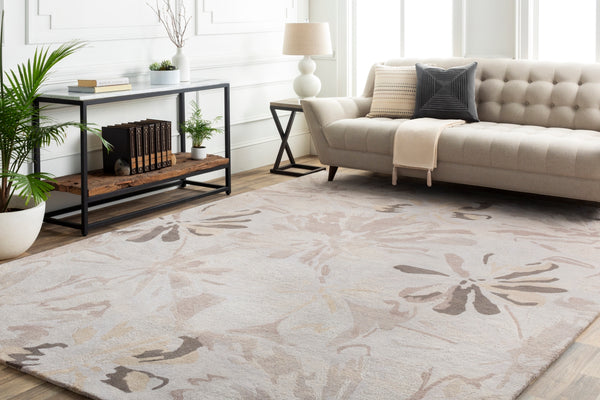 Athena ATH-5135 Modern Wool Rug ATH5135-99SQ Taupe, Light Gray, Charcoal, Camel 100% Wool 9'9" Square