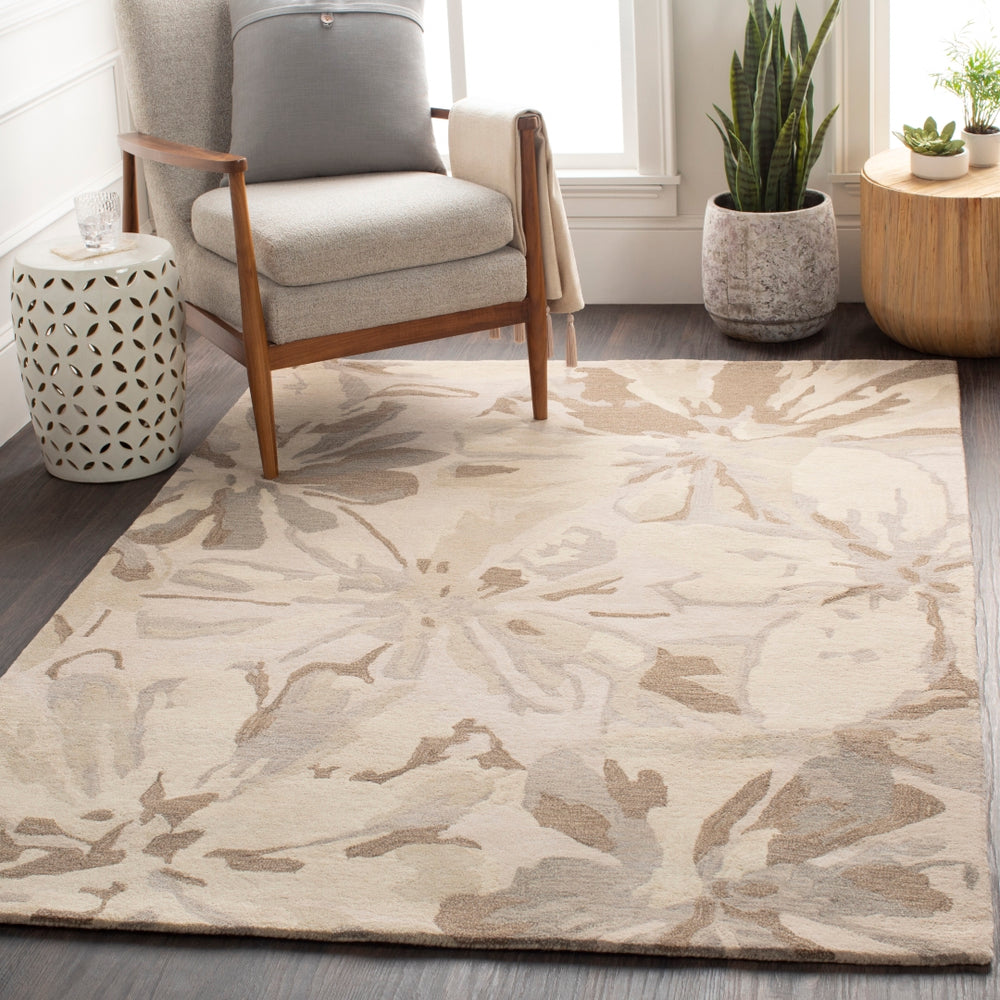 Athena ATH-5148 Modern Wool Rug ATH5148-912 Light Gray, Khaki, Dark Brown, Beige 100% Wool 9' x 12'