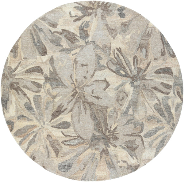 Athena ATH-5150 Modern Wool Rug ATH5150-99RD Taupe, Charcoal, Dark Brown, Beige, Black, Khaki, Camel 100% Wool 9'9" Round