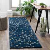 Athena ATH-5156 Cottage Wool Rug ATH5156-268 Navy, Khaki, Sage, Seafoam 100% Wool 2'6" x 8'