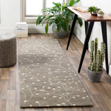 Athena ATH-5157 Cottage Wool Rug ATH5157-268 Medium Gray, Light Gray, Beige 100% Wool 2'6" x 8'