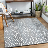 Athena ATH-5163 Modern Wool Rug ATH5163-912 Medium Gray, Light Gray, Cream 100% Wool 9' x 12'