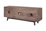 Porter Designs Fish Solid Wood Transitional TV Stand Gray 06-215-10-5551