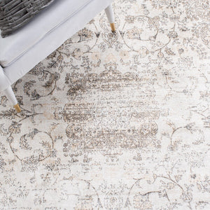 Atlas 965 Transitional Power Loomed 100% Viscose Rug Beige / Grey