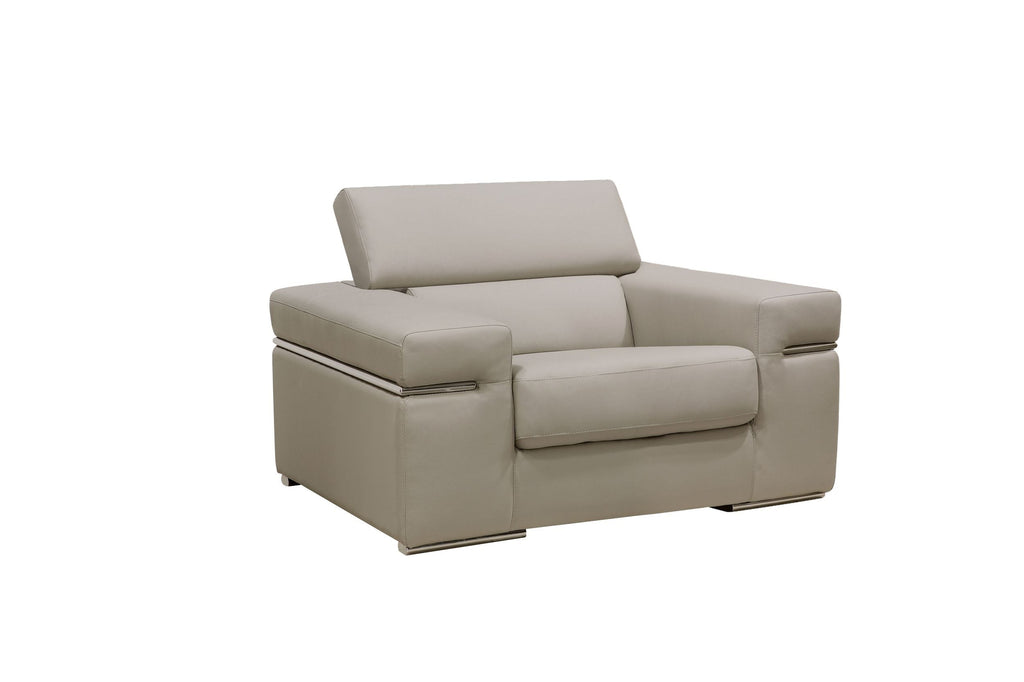 VIG Furniture Divani Casa Atlantis - Modern Light Grey Vegan Leather Accent Chair VGEV8020-GRY-CH