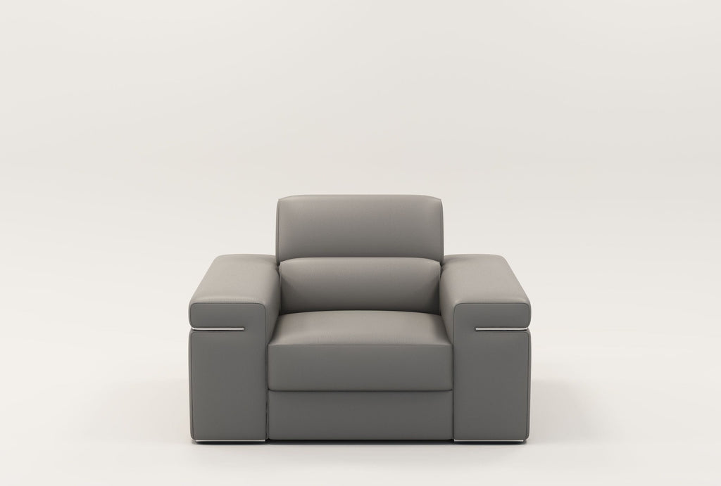 VIG Furniture Divani Casa Atlantis - Modern Light Grey Vegan Leather Accent Chair VGEV8020-GRY-CH