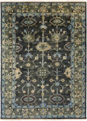 Antique ATQ-1008 Traditional NZ Wool Rug ATQ1008-811 Dark Green, Charcoal, Medium Gray, Light Gray, Moss 100% NZ Wool 8' x 11'