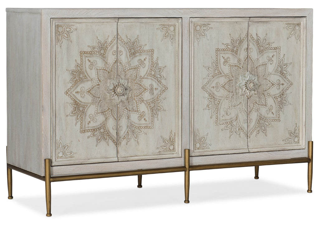 Hooker Furniture Melange Traditional/Formal Poplar and Hardwood Solids with Oak Veneers with Hand Painting and Metal Delilah Accent Chest 638-85469-02