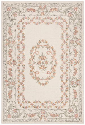 Aubusson Hand Tufted Wool Rug - Elegant Rectangle Design, Luxurious Softness, Indian Craftsmanship