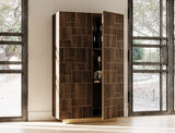 VIG Furniture Modrest Auer- Brown Oak & Gold Wine Rack Cabinet VGGM-W-VALDERA-WR VGGM-W-VALDERA-WR