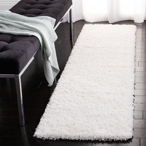 August Shag 200  Shag/Flokati Power Loomed Polypropylene Rug White