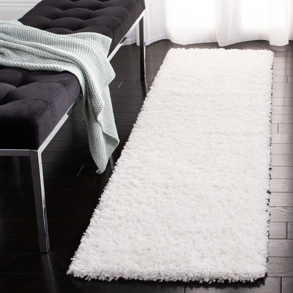 August Shag 200  Shag/Flokati Power Loomed Polypropylene Rug White