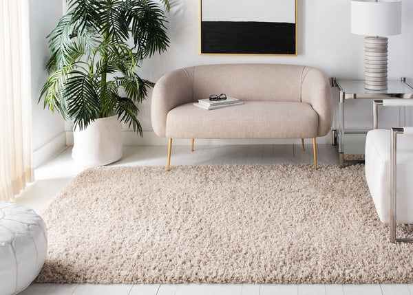 August Shag 200  Shag/Flokati Power Loomed Polypropylene Rug Beige
