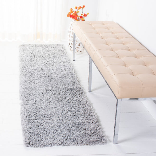August Shag 200  Shag/Flokati Power Loomed Polypropylene Rug Silver