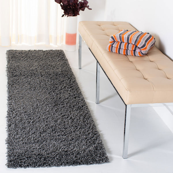 August Shag 200  Shag/Flokati Power Loomed Polypropylene Rug Charcoal