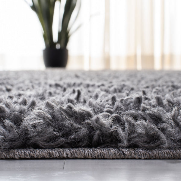 August Shag 200  Shag/Flokati Power Loomed Polypropylene Rug Charcoal