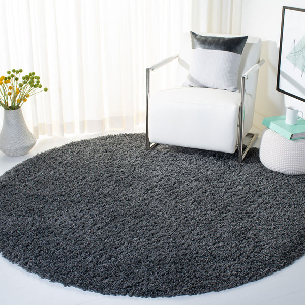 August Shag 200  Shag/Flokati Power Loomed Polypropylene Rug Charcoal