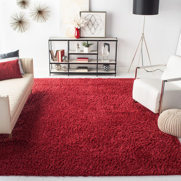 August Shag 200  Shag/Flokati Power Loomed Polypropylene Rug Red