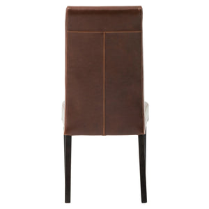 Hartford Bicast Leather Dining Chair Set of 2 - Chic Mid-Century Modern Design for Your Home