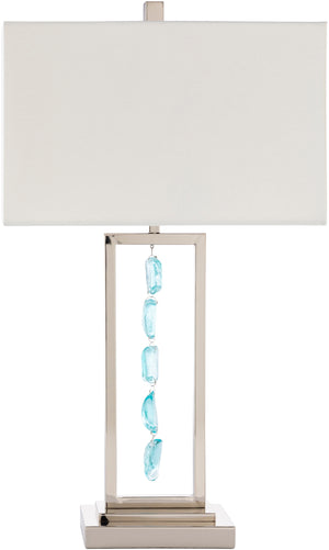 Aurelia AUL-001 Modern Linen, Glass, Metal Table Lamp AUL-001 Aqua, White Linen, Glass, Metal 28"H x 16"W x 10"D