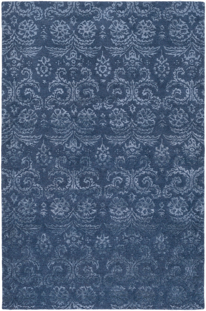 Avignon AVI-2003 Traditional NZ Wool, Viscose Rug AVI2003-913 Navy, Light Gray, Dark Blue 50% NZ Wool, 50% Viscose 9' x 13'