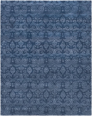 Avignon AVI-2003 Traditional NZ Wool, Viscose Rug AVI2003-810 Navy, Light Gray, Dark Blue 50% NZ Wool, 50% Viscose 8' x 10'