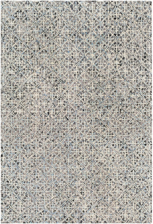 Avon AVO-2303 Traditional Wool Rug AVO2303-912 Medium Gray, Ivory, Denim, Black 100% Wool 9' x 12'