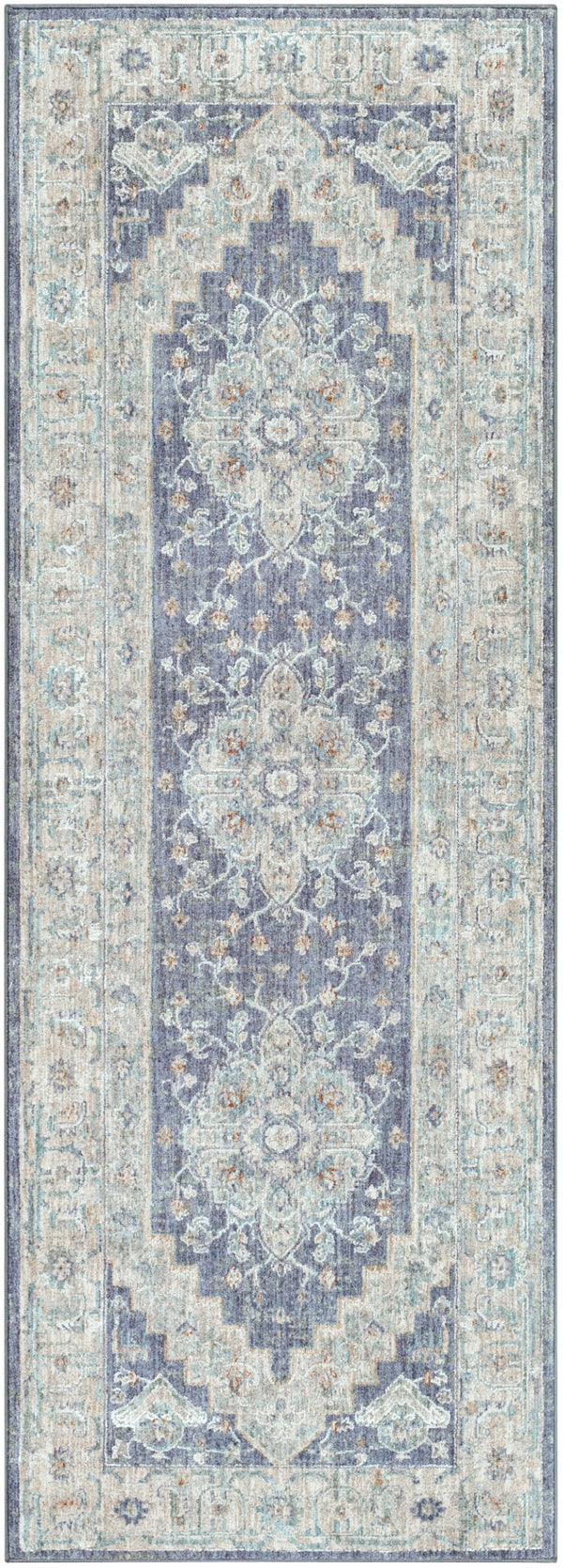 Avant Garde AVT-2300 Traditional Polyester, Polypropylene Rug AVT2300-2773 Medium Gray, Charcoal, Light Gray, Beige, Tan, Camel, Denim 90% Polyester, 10% Polypropylene 2'7" x 7'3"