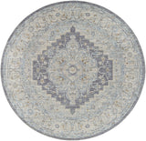 Avant Garde AVT-2300 Traditional Polyester, Polypropylene Rug AVT2300-53RD Medium Gray, Charcoal, Light Gray, Beige, Tan, Camel, Denim 90% Polyester, 10% Polypropylene 5'3" Round