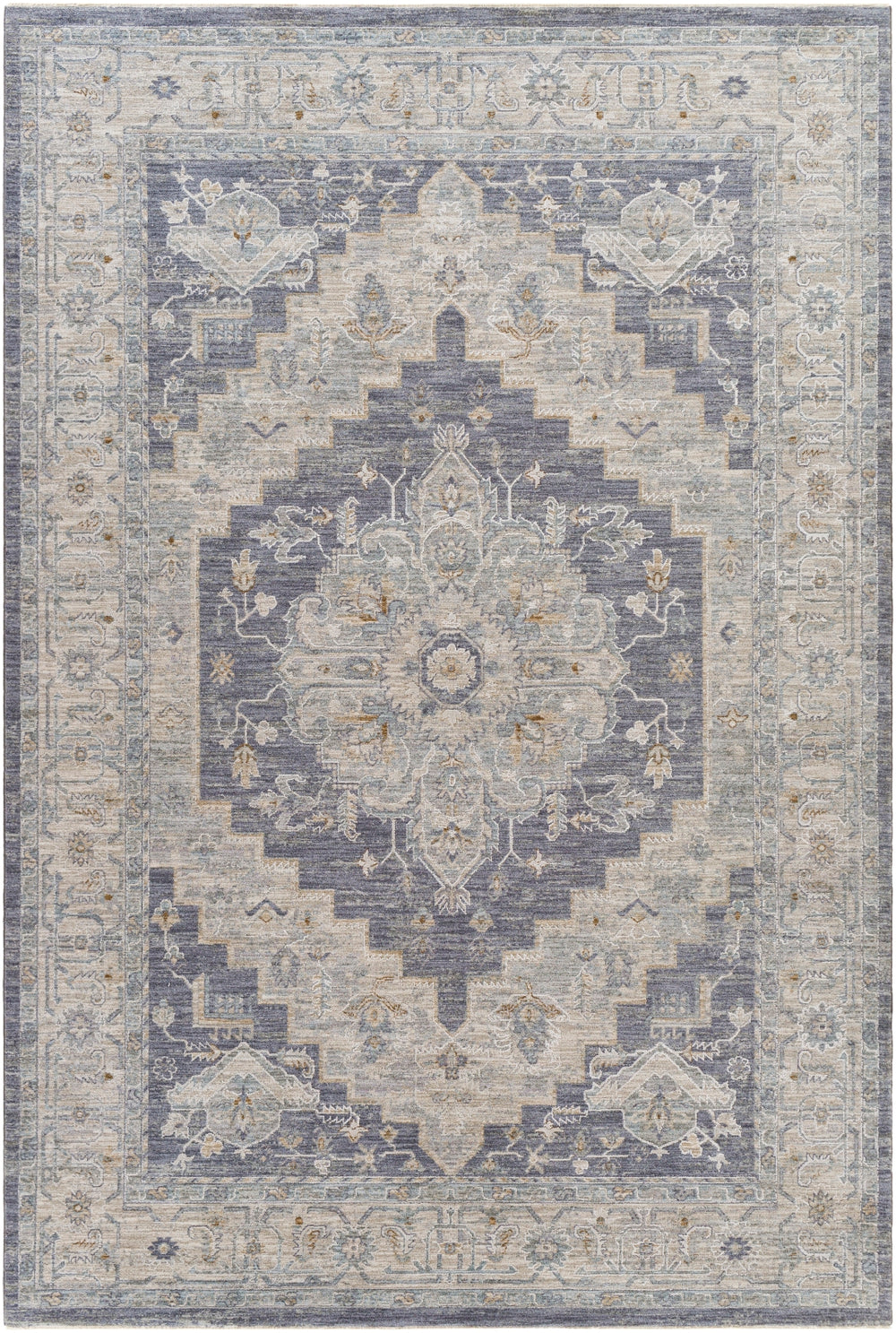 Avant Garde AVT-2300 Traditional Polyester, Polypropylene Rug AVT2300-9122 Medium Gray, Charcoal, Light Gray, Beige, Tan, Camel, Denim 90% Polyester, 10% Polypropylene 9' x 12'2"