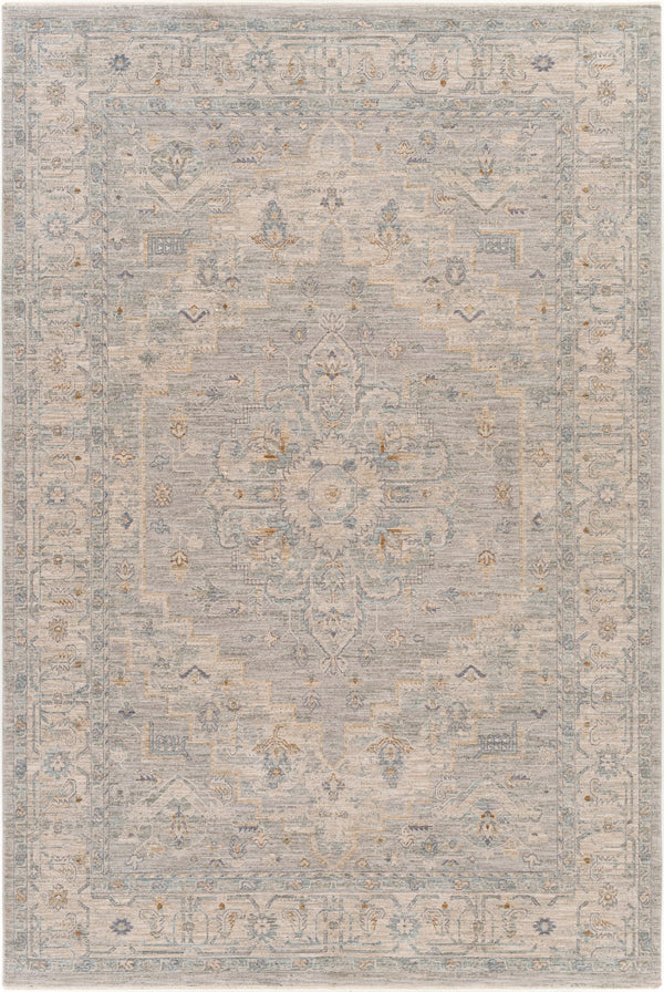 Avant Garde AVT-2301 Traditional Polyester, Polypropylene Rug AVT2301-9122 Light Gray, Medium Gray, Charcoal, Beige, Tan, Camel, Denim 90% Polyester, 10% Polypropylene 9' x 12'2"