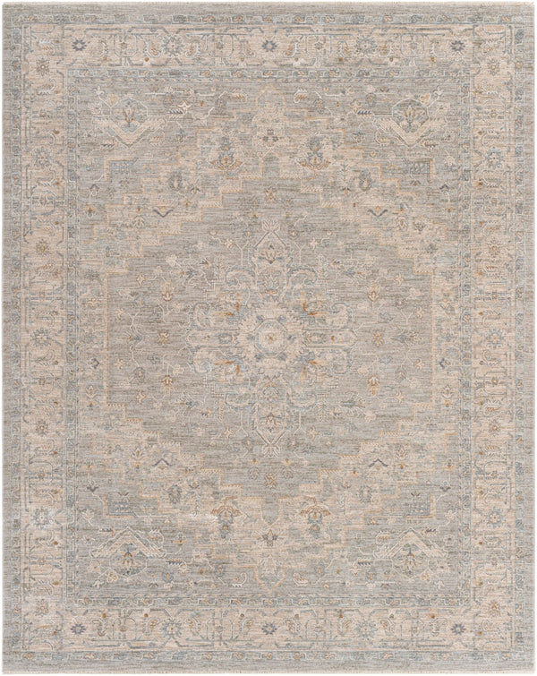 Avant Garde AVT-2301 Traditional Polyester, Polypropylene Rug AVT2301-710103 Light Gray, Medium Gray, Charcoal, Beige, Tan, Camel, Denim 90% Polyester, 10% Polypropylene 7'10" x 10'3"
