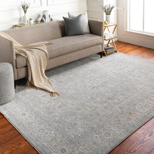 Avant Garde AVT-2301 Traditional Polyester, Polypropylene Rug AVT2301-9122 Light Gray, Medium Gray, Charcoal, Beige, Tan, Camel, Denim 90% Polyester, 10% Polypropylene 9' x 12'2"
