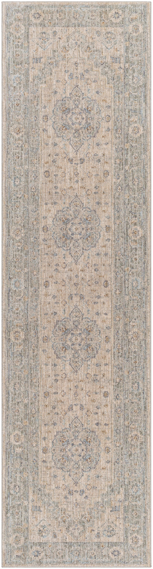 Avant Garde AVT-2302 Traditional Polyester, Polypropylene Rug AVT2302-2710 Light Gray, Medium Gray, Charcoal, Beige, Tan, Camel, Denim 90% Polyester, 10% Polypropylene 2'7" x 10'