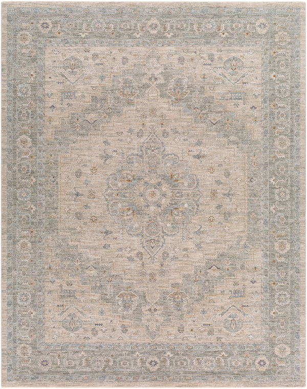 Avant Garde AVT-2302 Traditional Polyester, Polypropylene Rug AVT2302-710103 Light Gray, Medium Gray, Charcoal, Beige, Tan, Camel, Denim 90% Polyester, 10% Polypropylene 7'10" x 10'3"