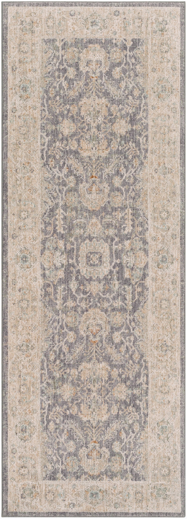 Avant Garde AVT-2303 Traditional Polyester, Polypropylene Rug AVT2303-2773 Medium Gray, Charcoal, Light Gray, Beige, Tan, Camel, Denim 90% Polyester, 10% Polypropylene 2'7" x 7'3"