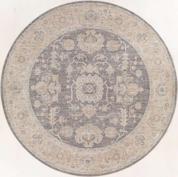 Avant Garde AVT-2303 Traditional Polyester, Polypropylene Rug AVT2303-710RD Medium Gray, Charcoal, Light Gray, Beige, Tan, Camel, Denim 90% Polyester, 10% Polypropylene 7'10" Round