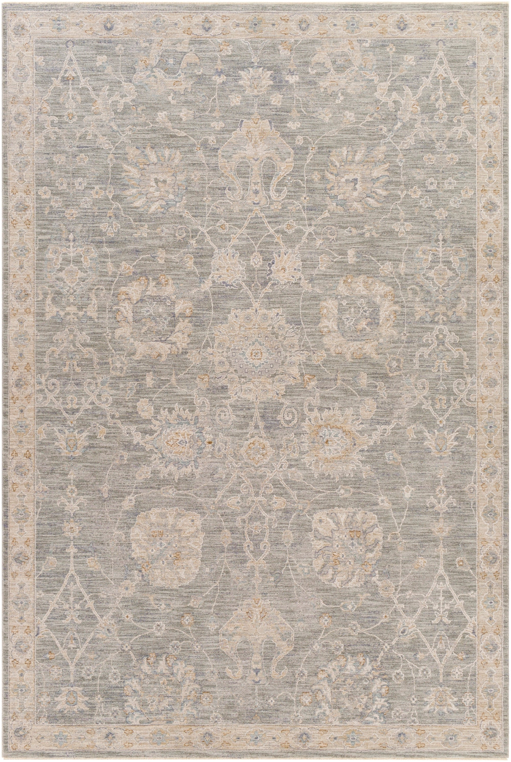 Avant Garde AVT-2305 Traditional Polyester, Polypropylene Rug AVT2305-9122 Medium Gray, Charcoal, Light Gray, Beige, Tan, Camel, Denim 90% Polyester, 10% Polypropylene 9' x 12'2"