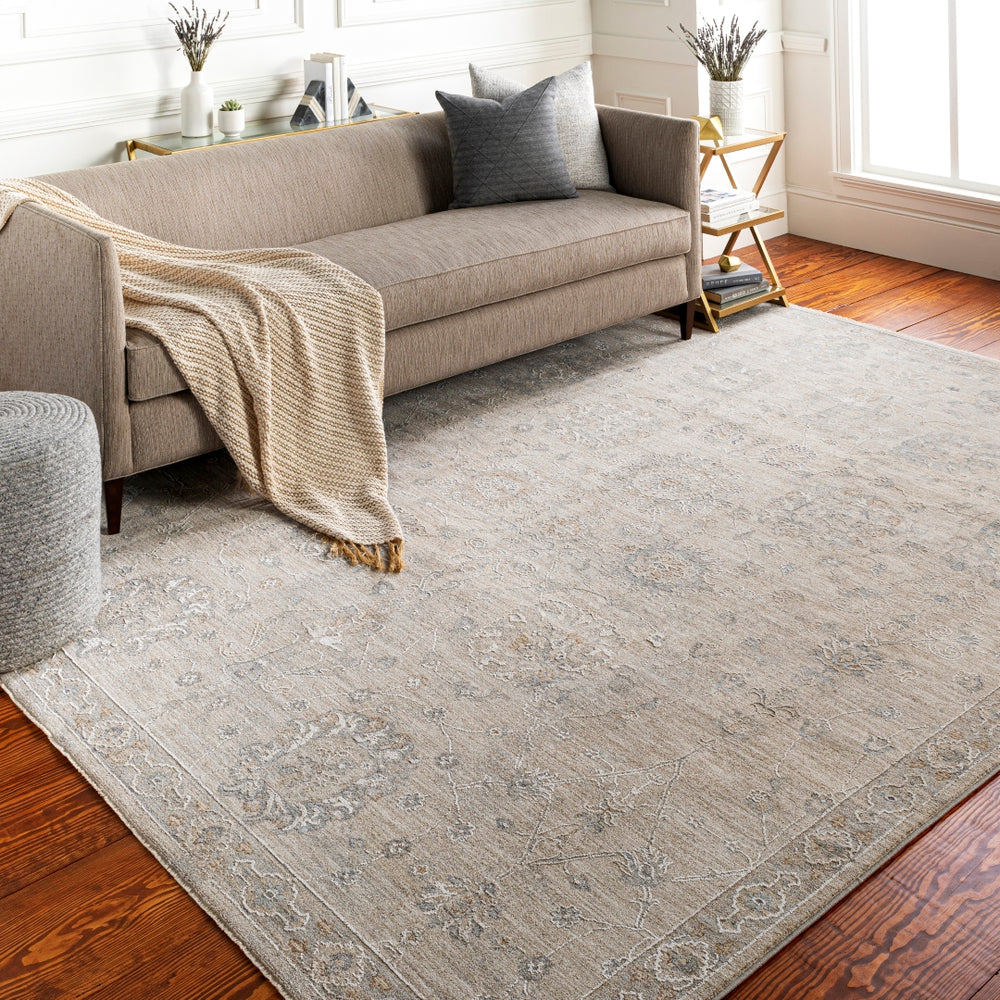 Avant Garde AVT-2307 Traditional Polyester, Polypropylene Rug AVT2307-9122 Light Gray, Medium Gray, Charcoal, Beige, Tan, Denim, Camel 90% Polyester, 10% Polypropylene 9' x 12'2"