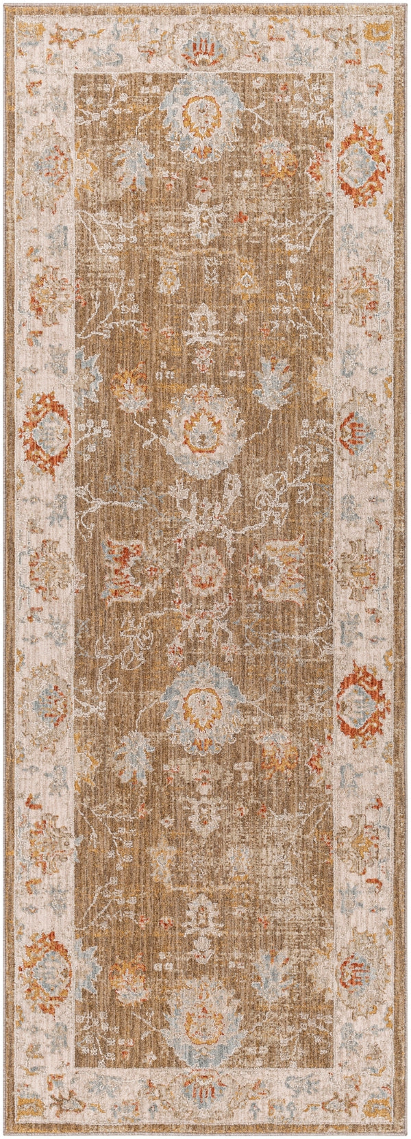 Avant Garde AVT-2308 Traditional Polyester, Polypropylene Rug AVT2308-2773 Camel, Beige, Cream, Dark Brown, Saffron, Dark Red, Denim, Sky Blue, Coral, Burnt Orange, Light Gray 90% Polyester, 10% Polypropylene 2'7" x 7'3"
