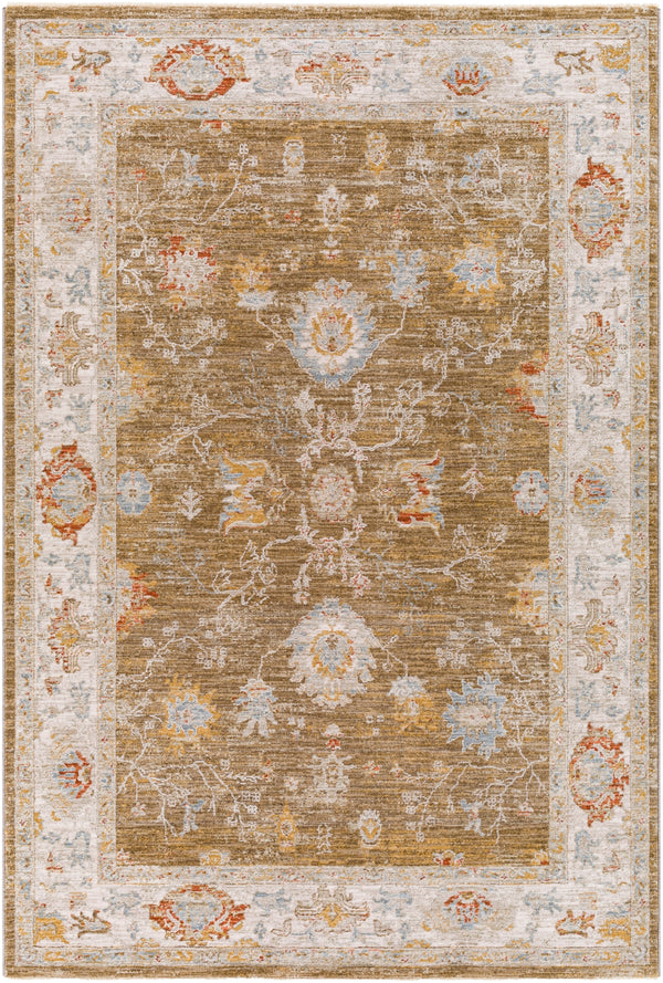 Avant Garde AVT-2308 Traditional Polyester, Polypropylene Rug AVT2308-9122 Camel, Beige, Cream, Dark Brown, Saffron, Dark Red, Denim, Sky Blue, Coral, Burnt Orange, Light Gray 90% Polyester, 10% Polypropylene 9' x 12'2"