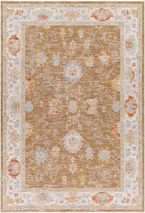 Avant Garde AVT-2308 Traditional Polyester, Polypropylene Rug AVT2308-6796 Camel, Beige, Cream, Dark Brown, Saffron, Dark Red, Denim, Sky Blue, Coral, Burnt Orange, Light Gray 90% Polyester, 10% Polypropylene 6'7" x 9'6"