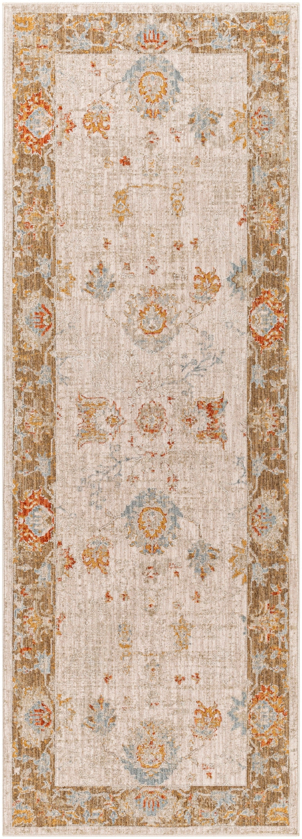 Avant Garde AVT-2309 Traditional Polyester, Polypropylene Rug AVT2309-2773 Olive, Denim, Burnt Orange, Medium Gray, Light Gray, Beige 90% Polyester, 10% Polypropylene 2'7" x 7'3"