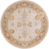 Avant Garde AVT-2309 Traditional Polyester, Polypropylene Rug AVT2309-710RD Olive, Denim, Burnt Orange, Medium Gray, Light Gray, Beige 90% Polyester, 10% Polypropylene 7'10" Round